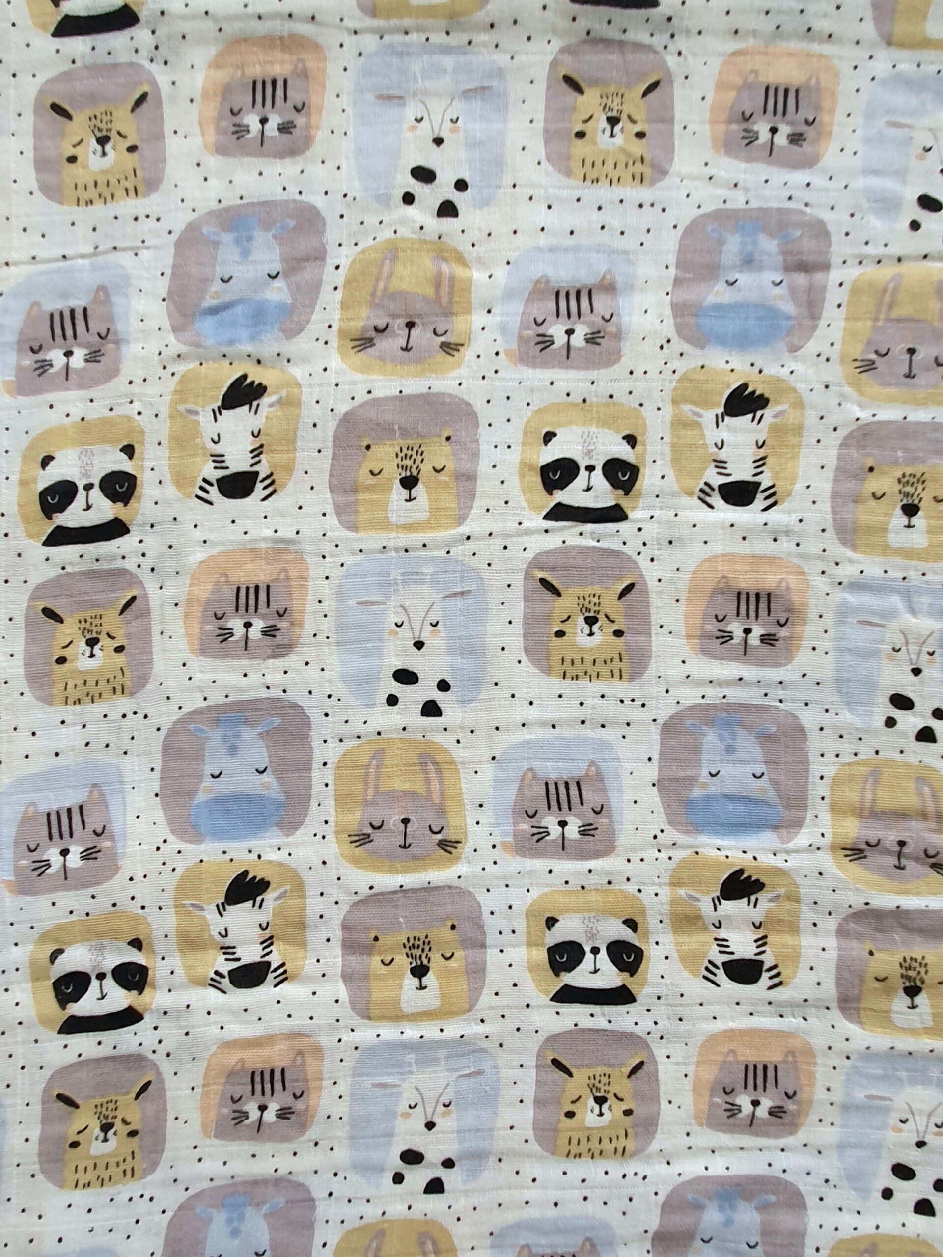 MyBaby Muszlin Kifogó/Textil lepedő - 100% Pamutból - Állatos Kaland - Image 2