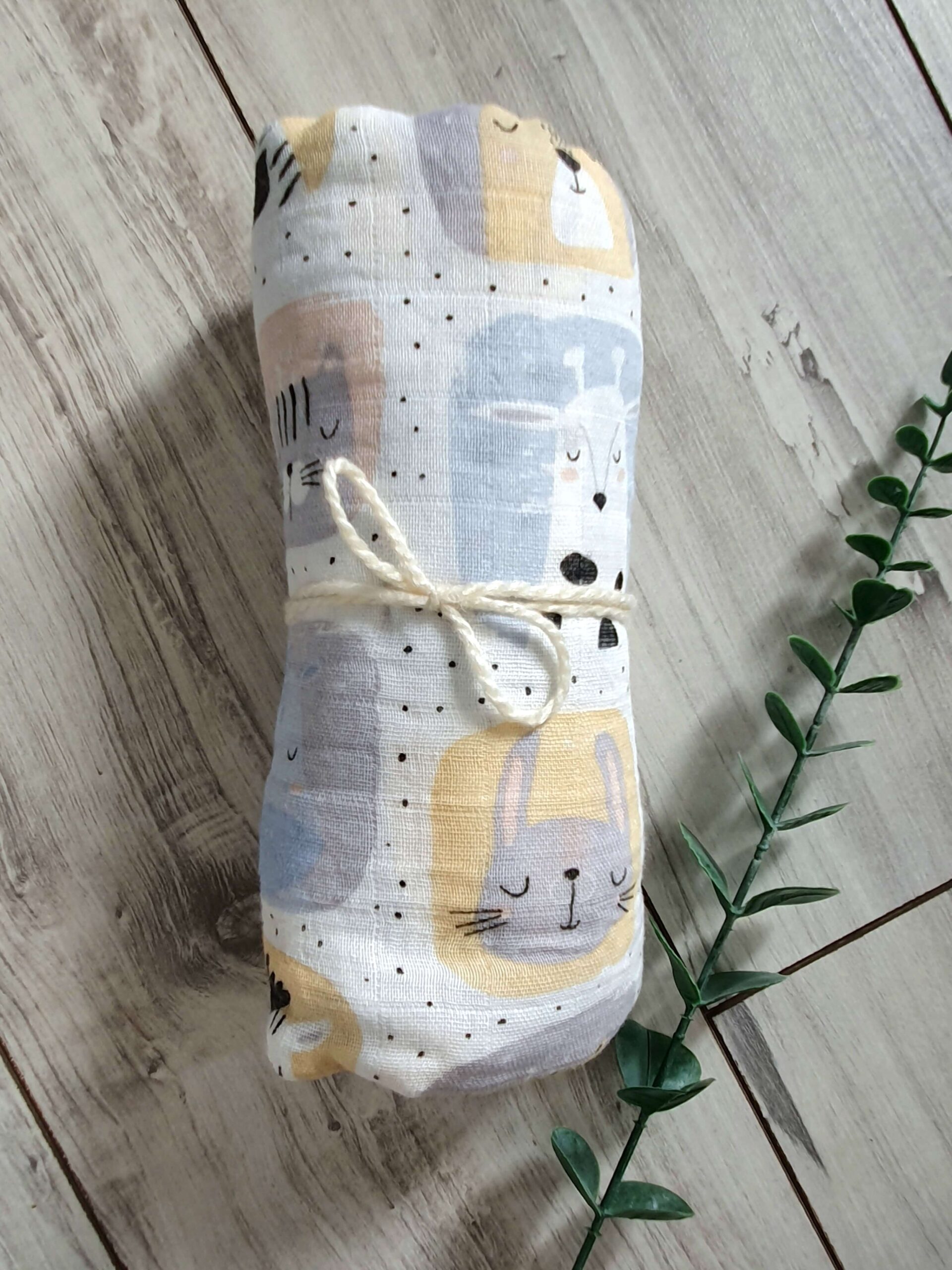 MyBaby Muszlin Kifogó/Textil lepedő - 100% Pamutból - Állatos Kaland - Image 3